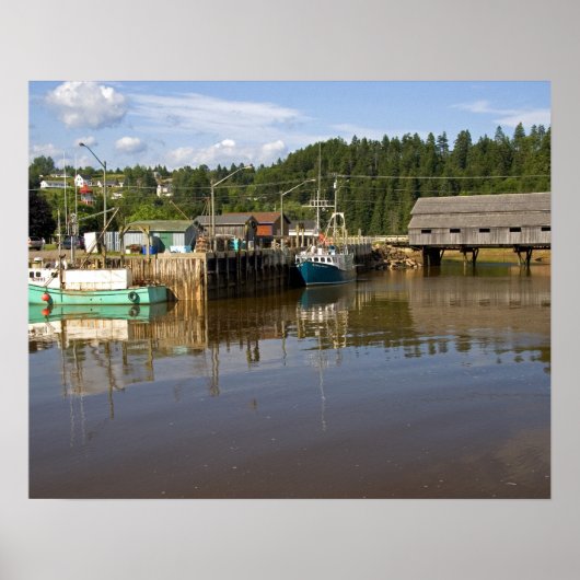 Mittlere Flut in der Bay of Fundy in St. Martins,  Poster (Vorne)