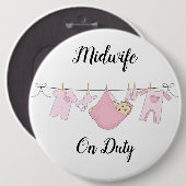 Mittlere Frau zum Dienst 2 Kolossal, 18 mm Runder  Button (Vorne & Hinten)