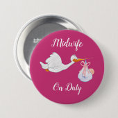 Mittlere Frau zur Dienstekolossalität, 3-Zoll-Roun Button (Vorne & Hinten)