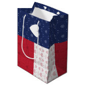 Mittlere Geschenktasche mit Gemusterter texanische Geschenktüte (Vorderseite Schrägansicht)