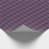 Mittlere graue und rosafarbene Tartan Geschenkpapier (Ecke)