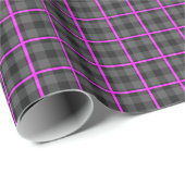 Mittlere graue und rosafarbene Tartan Geschenkpapier (Rolleneckpunkt)