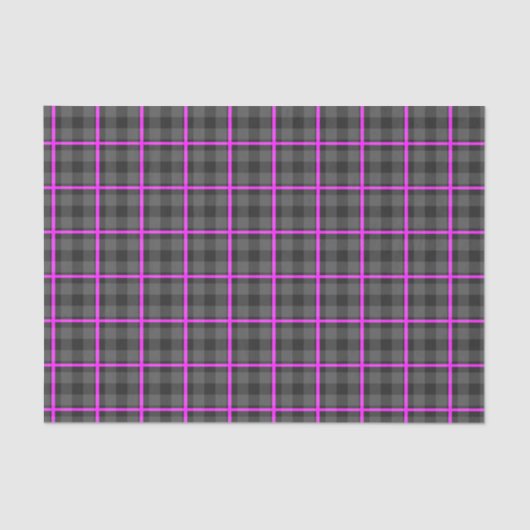Mittlere graue und rosafarbene Tartan Seidenpapier (Vorderseite)
