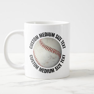 Mittlere Größe Personalisierter Text Baseball indi Jumbo-Tasse