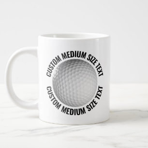 Mittlere Größe Personalisierter Text Golfball Maßg Jumbo-Tasse