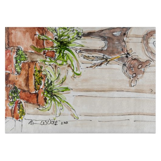 Mittlere Größen-dekoratives Glasschneiden-Brett Schneidebrett (Vorderseite)