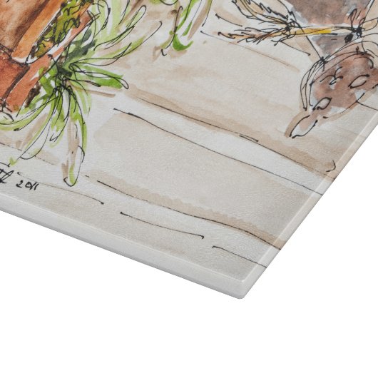 Mittlere Größen-dekoratives Glasschneiden-Brett Schneidebrett (Ecke)