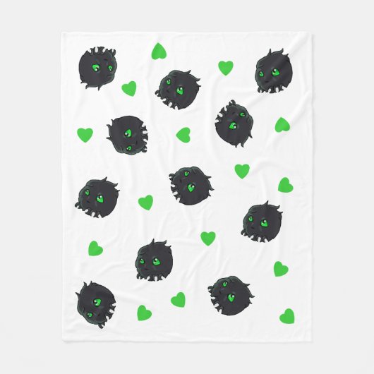 Mittlere grüne mit Augen Monster-Fleece-Decke Fleecedecke (Vorderseite)