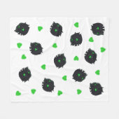 Mittlere grüne mit Augen Monster-Fleece-Decke Fleecedecke (Vorderseite (Horizontal))
