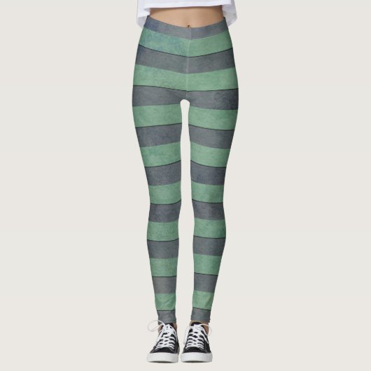 Mittlere grüne und dunkelgraue Leggings (Vorderseite)