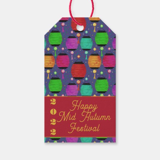 Mittlere Herbstfest-Laternen Geschenkanhänger (Vorderseite)