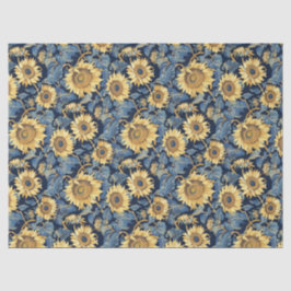 Mittlere Jugendstil-Sonnenblumen - 10lb, 17"x23" Seidenpapier