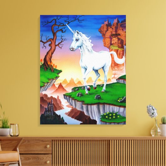 Mittlere Leinwand Druckfantasie Unicorn (Insitu (Wohnzimmer))