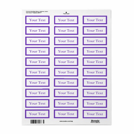Mittlere Lila Sticker oder Labels mit benutzerdefi (Vorne)