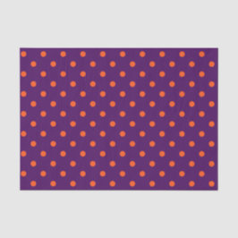 Mittlere Lila u. Kürbis-orange Polka-Punkte Seidenpapier