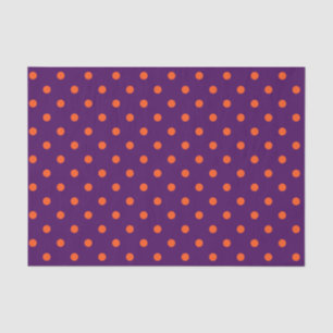 Mittlere Lila u. Kürbis-orange Polka-Punkte Seidenpapier