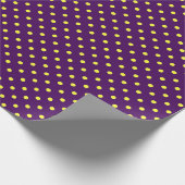 Mittlere Lila und gelbe Polka-Punkte Geschenkpapier (Ecke)