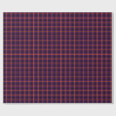 Mittlere Lila und orangefarbene Tartan 01 Geschenkpapier (Flach)