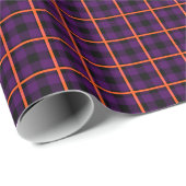 Mittlere Lila und orangefarbene Tartan 01 Geschenkpapier (Rolleneckpunkt)