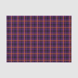 Mittlere Lila und orangefarbene Tartan 01 Seidenpapier