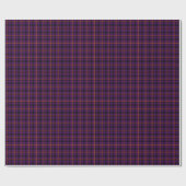 Mittlere Lila und orangefarbene Tartan 02 Geschenkpapier (Flach)