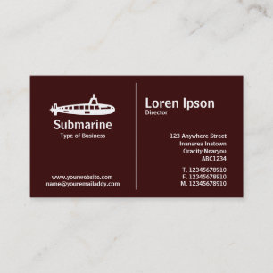 Mittlere Linie - U-Boot - Dunkelbraun Visitenkarte
