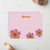 Mittlere, moderne florale Note Card Mitteilungskarte (Vorderseite/Rückseite Beispiel)