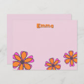 Mittlere, moderne florale Note Card Mitteilungskarte (Vorne/Hinten)