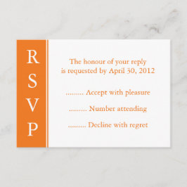 Mittlere Orange RSVP-Karte RSVP Karte