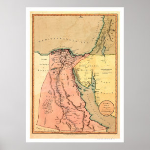 Mittlere Osten-Ägypten-Karte - 1800 Poster