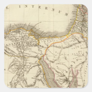 Mittlere Ostenatlaskarte Quadratischer Aufkleber