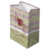 Mittlere Pastellstreifen Muttertagsgeschenk-Tasche Geschenktüte (Vorderseite Schrägansicht)