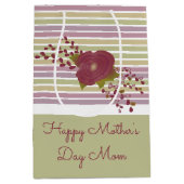 Mittlere Pastellstreifen Muttertagsgeschenk-Tasche Geschenktüte (Vorderseite)