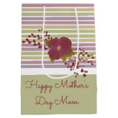 Mittlere Pastellstreifen Muttertagsgeschenk-Tasche Geschenktüte (Rückseite)