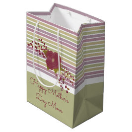 Mittlere Pastellstreifen Muttertagsgeschenk-Tasche Geschenktüte