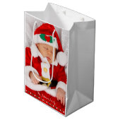 Mittlere Personalisierte Weihnachtsgeschenktaschen Geschenktüte (Vorderseite Schrägansicht)