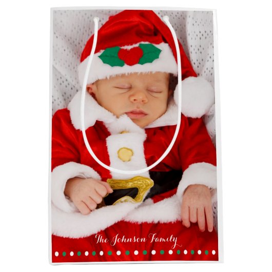 Mittlere Personalisierte Weihnachtsgeschenktaschen Geschenktüte (Vorderseite)