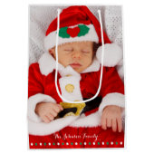 Mittlere Personalisierte Weihnachtsgeschenktaschen Geschenktüte (Rückseite)