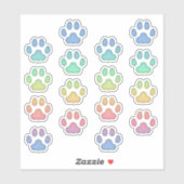 Mittlere Rainbow Cat Pawprints Animal Tracks Decal Aufkleber (Blatt)