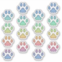 Mittlere Rainbow Cat Pawprints Animal Tracks Decal