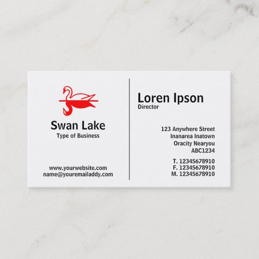 Mittlere Regel - Swan Visitenkarte (Vorderseite)