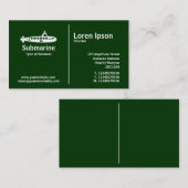 Mittlere Regel - U-Boot - Dunkelgrün Visitenkarte (Vorne/Hinten)