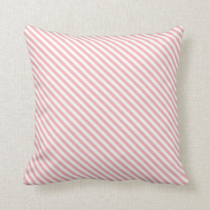Mittlere Rosa und Weiße Streifen Wurfkissen Kissen