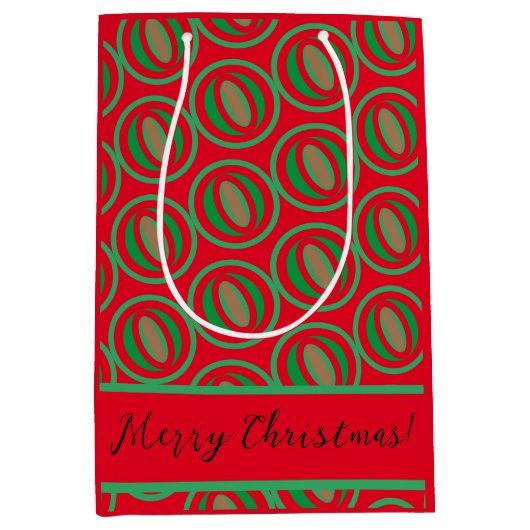 Mittlere rot/grüne Geschenktasche Geschenktüte (Vorderseite)