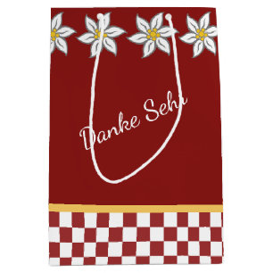 Mittlere rote Edelweiss Geschenk-Tasche Geschenktüte