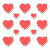 Mittlere rote Herz Muster 3 Aufkleber (Vorderseite)