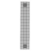 Mittlere rustikale Buffalo-Karo Monogramm Name Jah Mittelgroßer Tischläufer (Vorderseite)