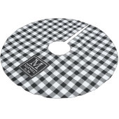 Mittlere rustikale Buffalo-Karo Monogramm Name Jah Polyester Weihnachtsbaumdecke (Schrägansicht)
