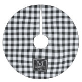 Mittlere rustikale Buffalo-Karo Monogramm Name Jah Polyester Weihnachtsbaumdecke (Vorderseite)