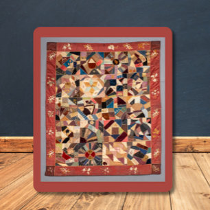 Mittlere Rustikale Vintage Crazy Patchwork-Decke Sherpadecke